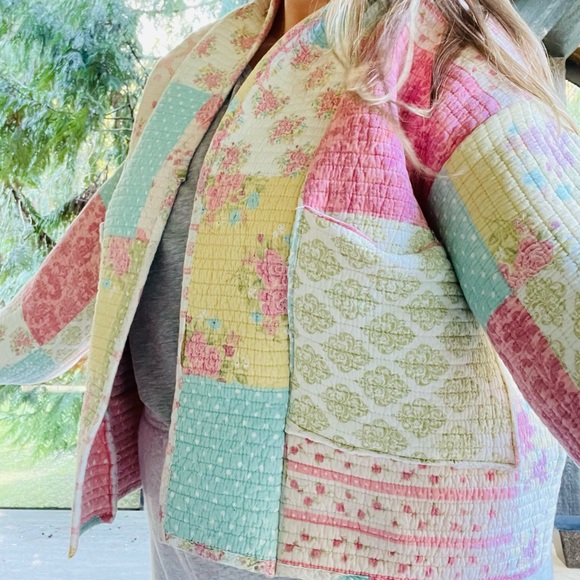 Handmade ‘spring forward’ patchwork quilt jacket OS - Picture 4 of 4
